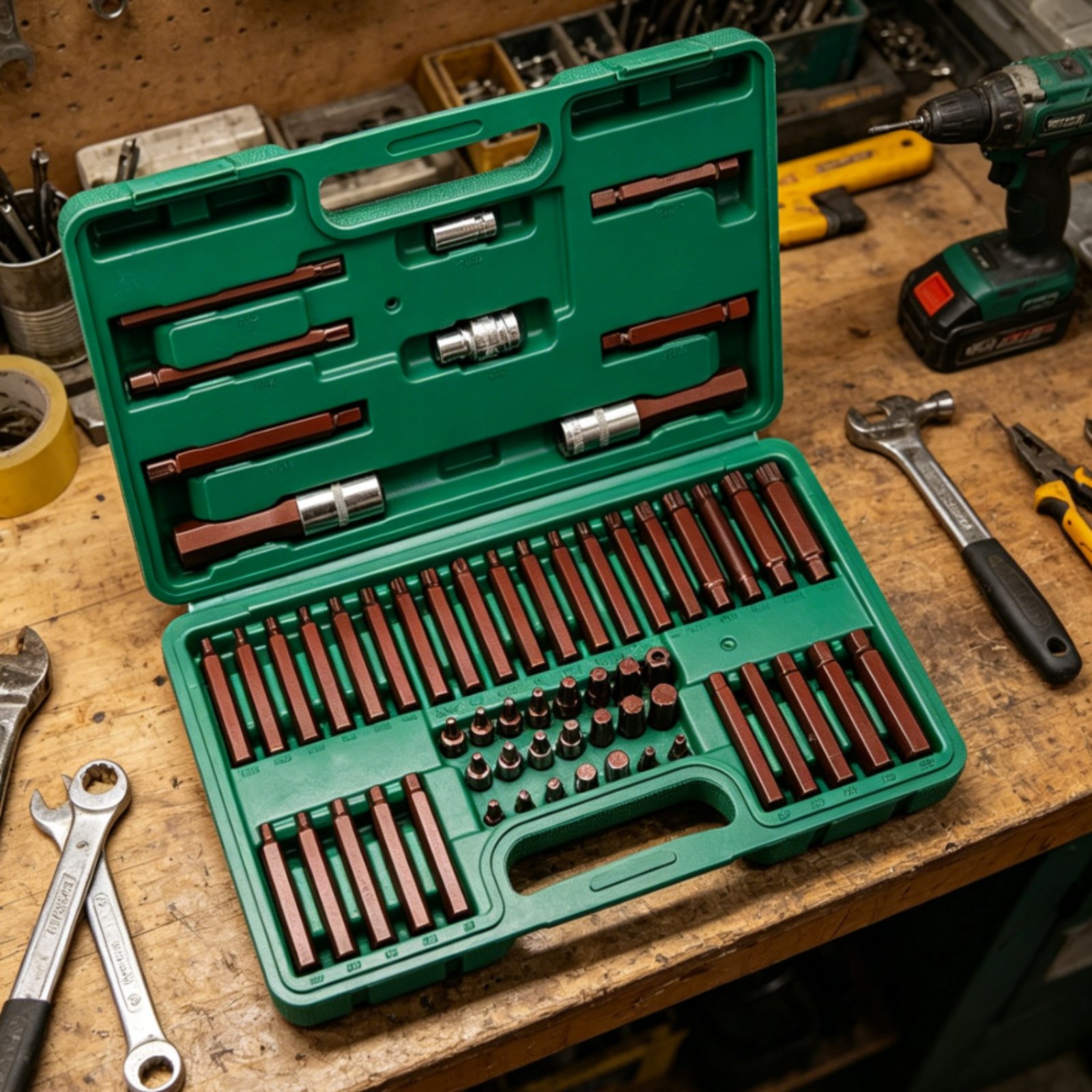 Auto Repair Shop In - 60-teiliges Sternschlitz-Bit-Set aus S2-Legierungsstahl, Hochleistungs-Sternschlitz-Bit-Set mit