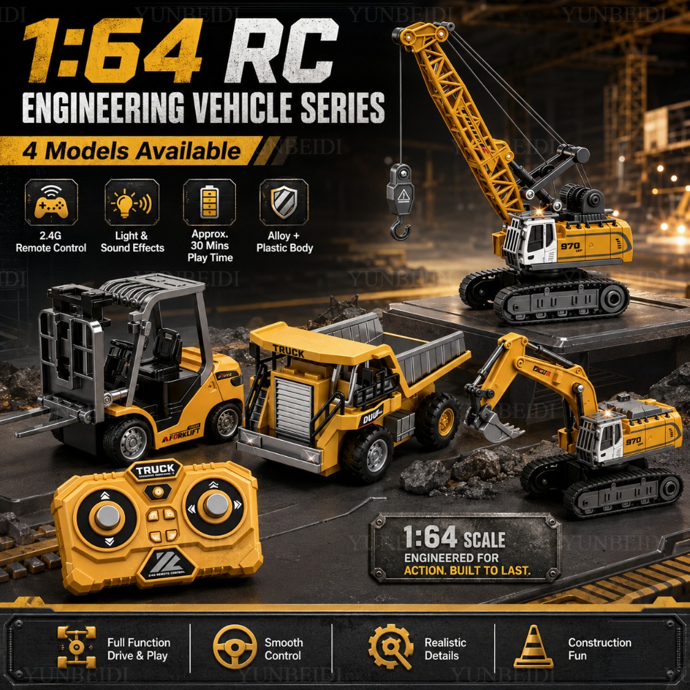 Engine Hoist Crane - Ferngesteuertes Mini-Legierungsauto 1:64 Gabelstapler Kran Bagger