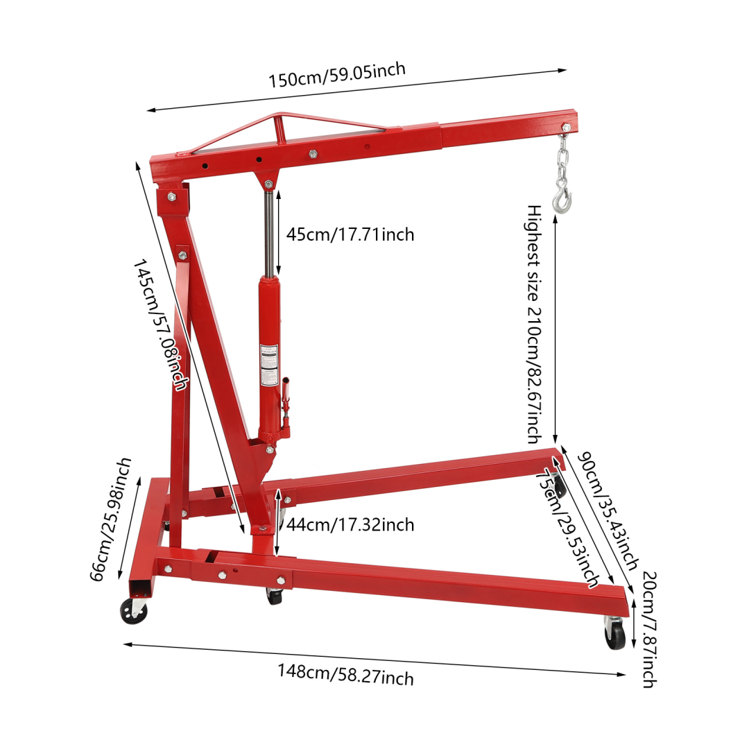 2-Tonnen Faltbare Werkstattkra – Engine Hoist Crane Bewertung und Preis
